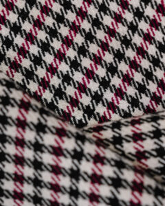 Classic Pepita black & white & red fabric.