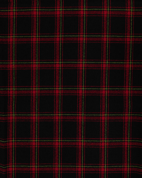 Tartan black with red stripes fabric for your Porsche.