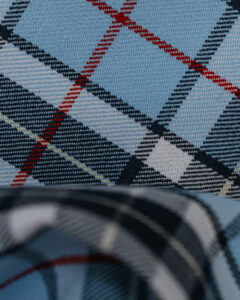 300SL fabric for Mercedes-Benz Gullwing in blue with dark blue and red stripes.